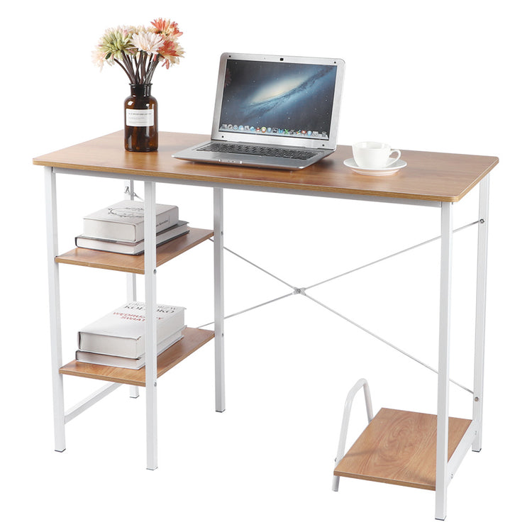Modern Computer Desk Study Table Office Desk With 2 Shelves For Home Office