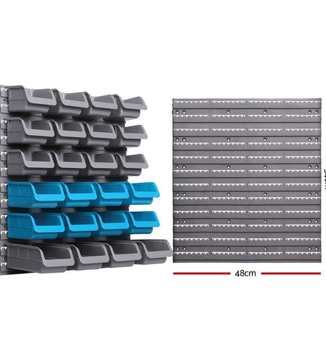 Giantz 44 Bin Wall Mounted Rack Storage Organiser