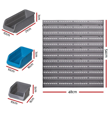 Giantz 48 Bin Wall Mounted Rack Storage Organiser