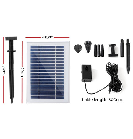 Gardeon Solar Pond Pump Powered Water Outdoor Submersible Fountains Filter 4.6FT
