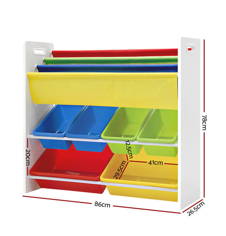 Keezi Kids Bookcase Childrens Bookshelf Toy Storage Organizer Display Rack Book
