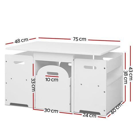 Keezi Kids Multi-function Table and Chair Hidden Storage Box Toy Activity Desk