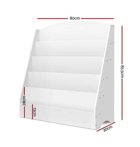 Keezi 5 Tiers Kids Bookshelf Magazine Rack Shelf Organiser Bookcase Display