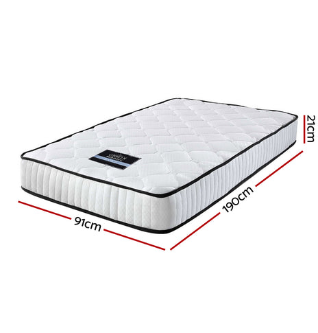 Giselle Bedding Peyton Pocket Spring Mattress 21cm Thick Single