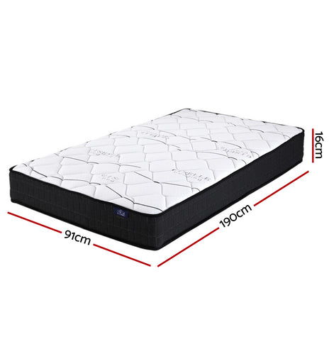 Giselle Bedding Glay Bonnell Spring Mattress 16cm Thick Single