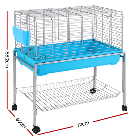 i.Pet Rabbit Cage Hutch Cages Indoor Hamster Enclosure Carrier Bunny Blue