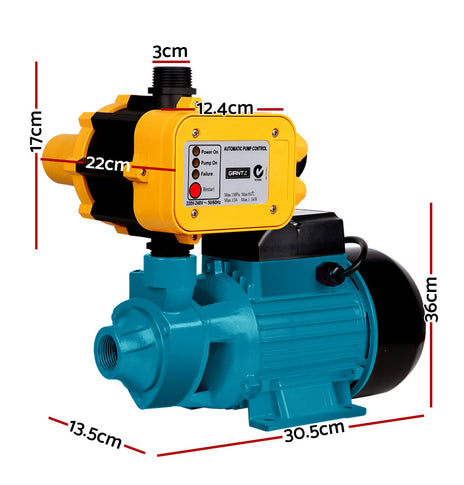 Giantz Auto Peripheral Pump Clean Water Garden Farm Rain Tank Irrigation QB80