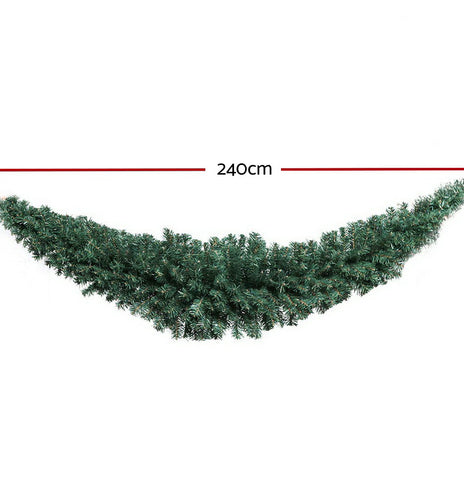 Jingle Jollys Christmas Garland 2.4M Xmas Tree Decoration Green