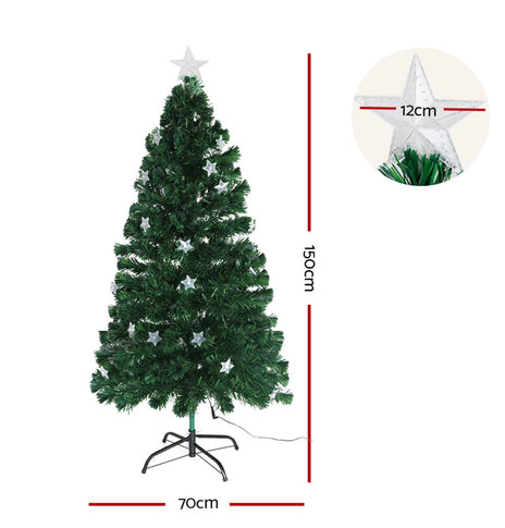 Jingle Jollys Christmas Tree 1.5M LED Xmas trees with Lights Multi Colour