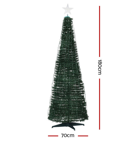Jingle Jollys Christmas Tree 1.8M 298 LED Xmas Multi Colour Lights Optic Fibre