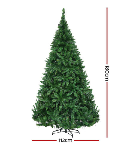 Jingle Jollys Christmas Tree 1.8M With 874 LED Lights Warm White Green