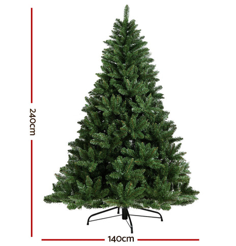 Jingle Jollys Christmas Tree 2.4M Xmas Trees Green Decorations 1400 Tips