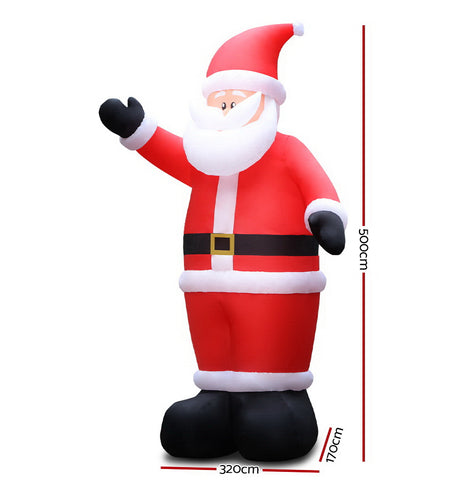 Jingle Jollys 5M Christmas Inflatable Santa Decorations Outdoor Air-Power Light