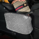 Crystal Rhinestone Car Storage Bag Organizer Barrier Of Backseat Holder Multi-Pockets Car Container Stowing Tidying