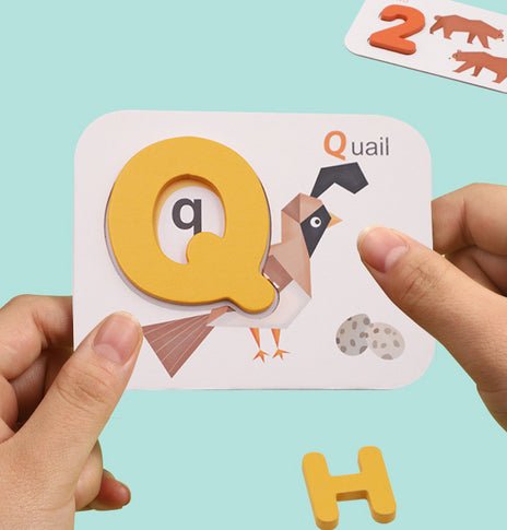 Wooden Toy Memory Card For Baby's Cognition Torn Not Rotten Words