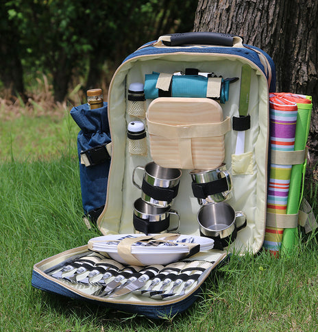 Outdoor Camping Self-driving Tour Portable Tableware Backpack Set