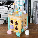 Wooden multifunctional beaded building blocks