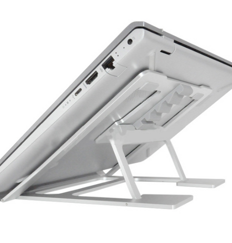 Double silicone height adjustable foldable portable laptop stand desk for a laptop