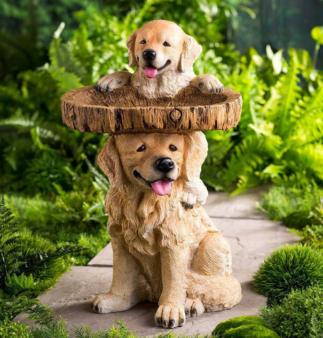 Garden Decoration Raccoon Resin Ornaments Handicraft Gardening Bird Drinking Ornaments