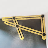 Practical Four Folding Plastic Ruler Metric Scale Multifunctional Measuring Angle Ruler