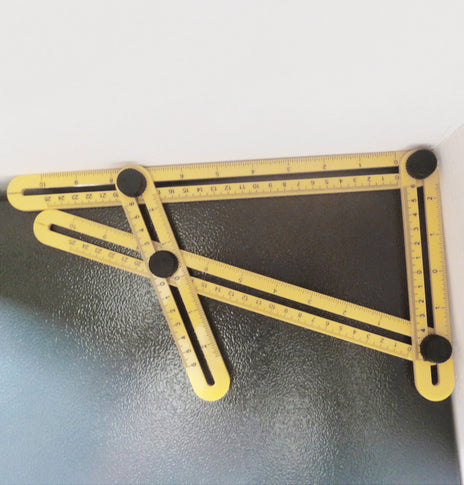 Practical Four Folding Plastic Ruler Metric Scale Multifunctional Measuring Angle Ruler