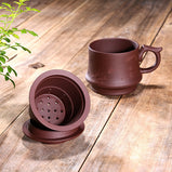 Purple sand cup handmade double tea cup