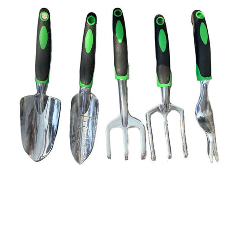 Garden Supplies 9-piece Aluminum Alloy Set, Silicone Two-color Handle Shovel Gardening Tools