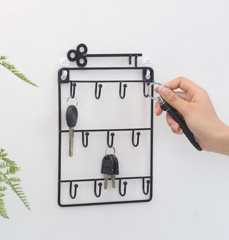 Three-layer Shelf For Storage Of Key Display Rack Behind Home Door