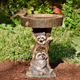 Garden Decoration Raccoon Resin Ornaments Handicraft Gardening Bird Drinking Ornaments