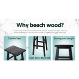 Artiss Set of 4 Beech Wood Bar Stools - Black