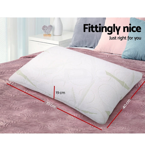 Giselle Bedding Set of 2 Bamboo Pillow with Memory Foam