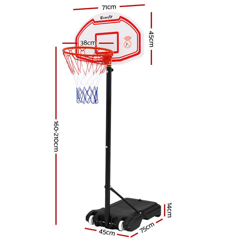 Pro Portable Basketball Stand System Hoop Height Adjustable Net Ring