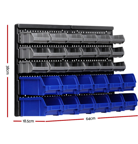 Giantz 30 Bin Wall Mounted Rack Storage Organiser