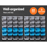 Giantz 48 Bin Wall Mounted Rack Storage Organiser