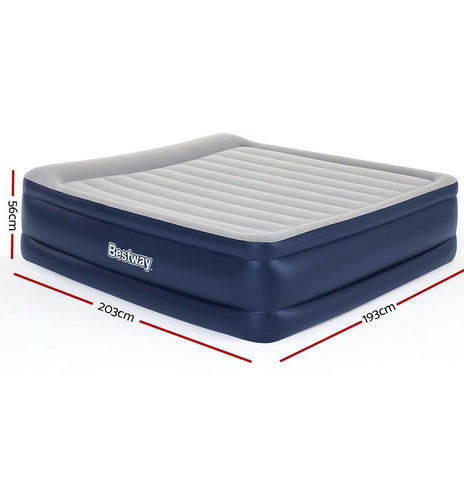 Bestway King Air Bed Inflatable Mattress Sleeping Mat Battery Built-in Pump