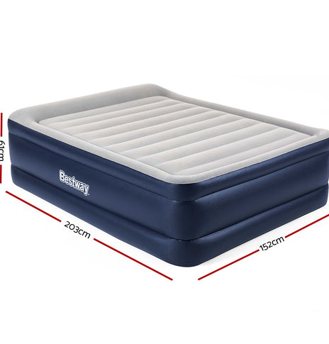 Bestway Queen Air Bed Inflatable Mattress Sleeping Mat Battery Built-in Pump