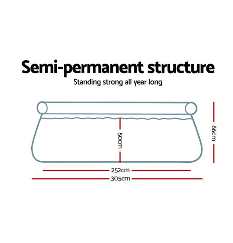 Bestway Swimming Pool Above Ground Kids Fast Set Pools with Filter Pump 3M