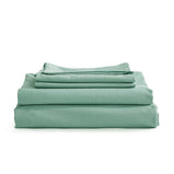 Cosy Club Sheet Set Bed Sheets Set Double Flat Cover Pillow Case Green Essential