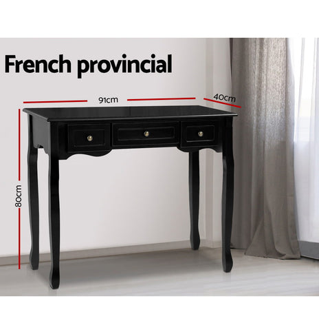 Artiss Hallway Console Table Hall Side Dressing Entry Display 3 Drawers Black