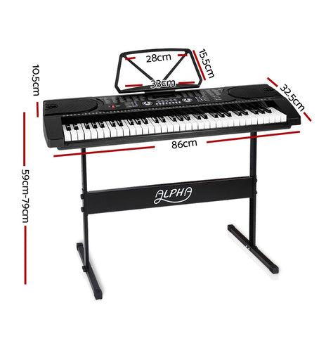 ALPHA 61 Keys LED Electronic Piano Keyboard