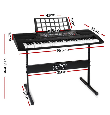 Alpha 61 Keys Electronic Piano Keyboard Electric Instrument Touch Sensitive Midi
