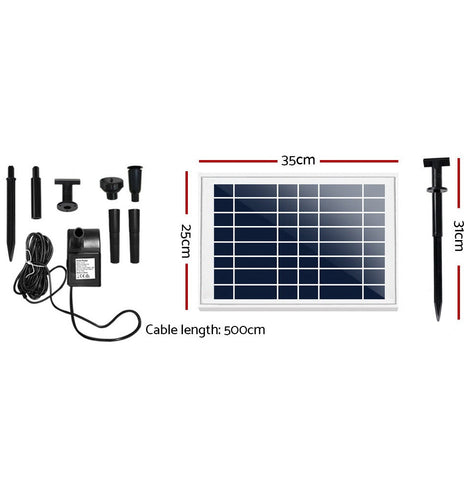 Gardeon Solar Pond Pump Powered Water Fountain Outdoor Submersible Filter 6.6FT
