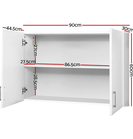 Cefito Wall Cabinet Storage Bathroom Kitchen Bedroom Cupboard Organiser White
