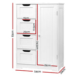 Artiss Bathroom Tallboy Storage Cabinet - White