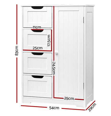Artiss Bathroom Tallboy Storage Cabinet - White