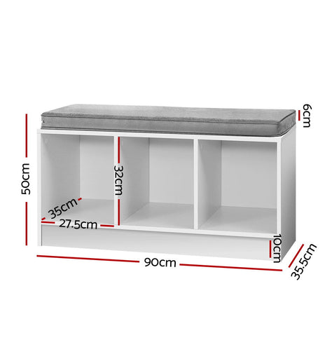 Artiss Shoe Cabinet Bench Shoes Organiser Storage Rack Shelf White Box Seat