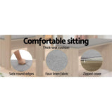 Artiss Dining Bench NATU Upholstery Seat Stool Chair Cushion Kitchen Furniture Oak 90cm