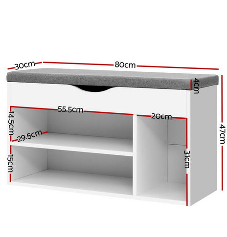 Artiss Shoe Cabinet Bench Shoes Organiser Storage Rack Shelf White Cupboard Box