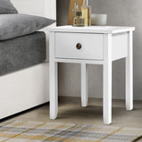 Bedside Tables Drawer Side Table Nightstand White Storage Cabinet White Lamp