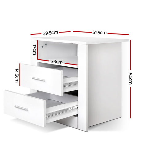 Artiss Bedside Tables Drawers Storage Cabinet Drawers Side Table White